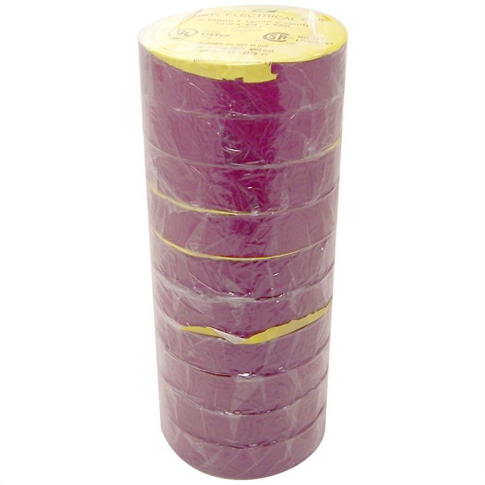 Purple Electrical Tape 3/4 inch x 66 Feet (5 Pack)