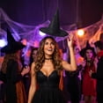 thumbnail image 7 of 12 Pack Black Witch Hats,Halloween Cloth Cone Decor with 328ft Hanging Rope,Durable Nylon for Indoor Outdoor Party Yard,14 Inch Tall Fits All Ages,Great for Festive Displays, 7 of 7