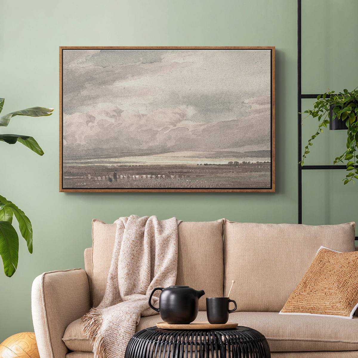 Vintage Landscape-CCXXXVIII By Wexford Home Framed in Walnut Wood Gallery Wrapped Canvas 27 in. x 41 in.