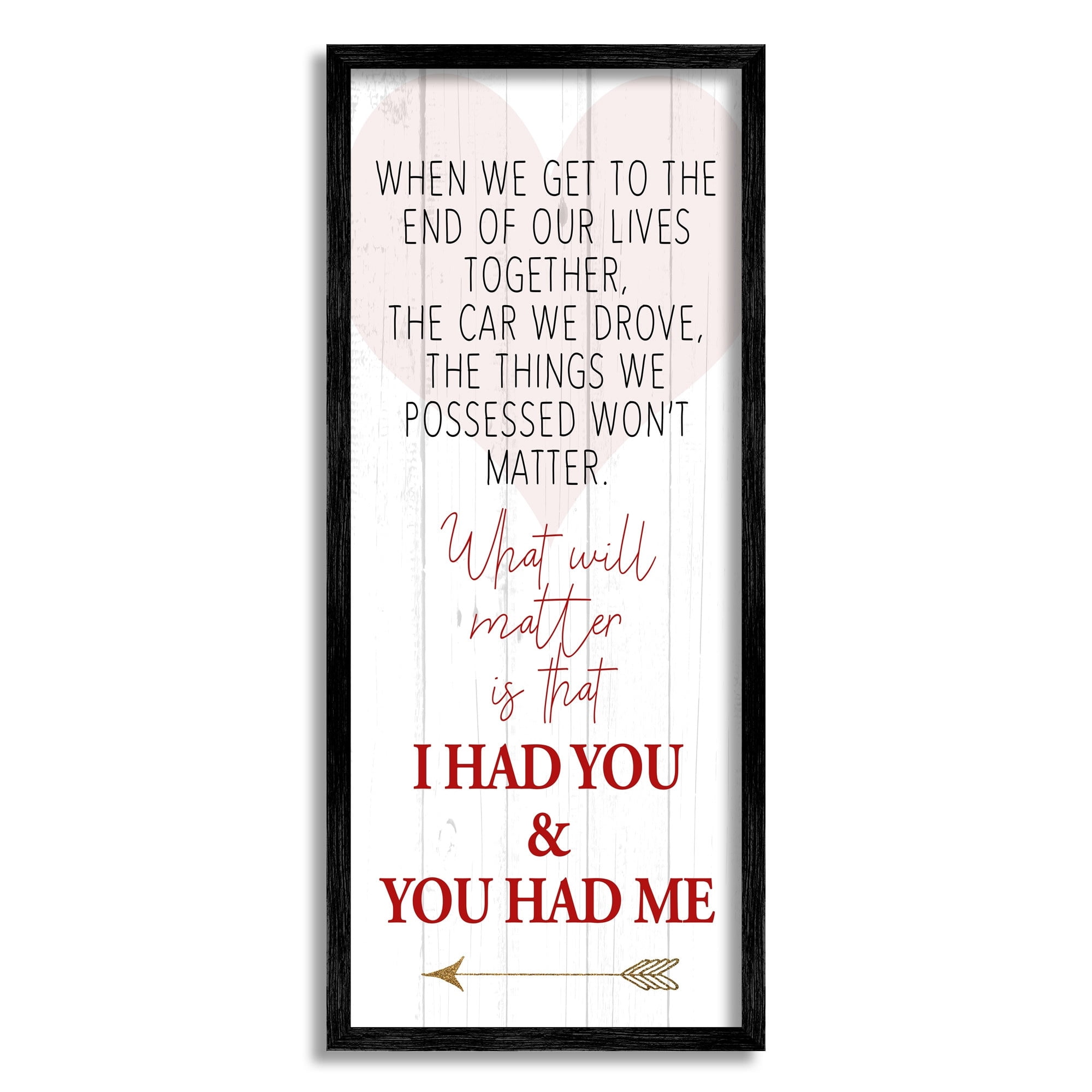 Stupell Industries What Matters I Had You Romantic Relationship Phrase, 13 x 30, Design by Kim Allen
