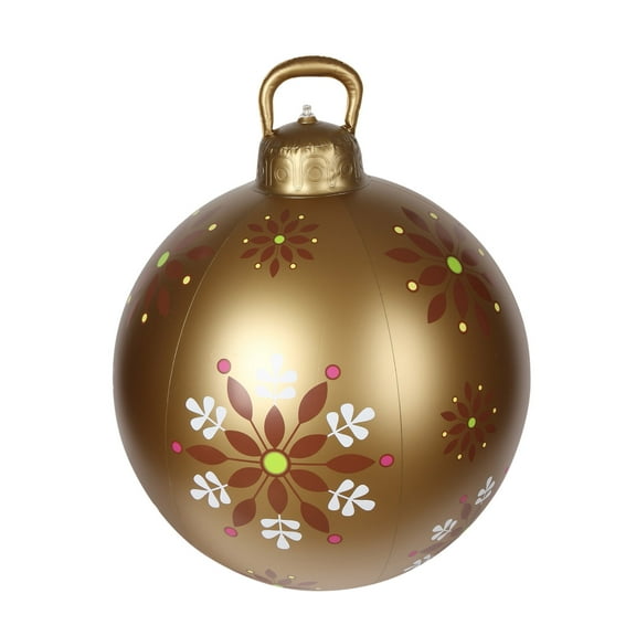 Hvmvliv Christmas Inflatable Ball Ornaments 23.6in Gold Outdoor Christmas Inflatable Decorated Ball Giant Christmas Inflatable Ball Yard Christmas Decorations
