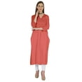 thumbnail image 5 of Phagun Indo WesternSolid Kurti For Women's V-Neck W/ Side Slit Indian Traditional Wear, 5 of 7