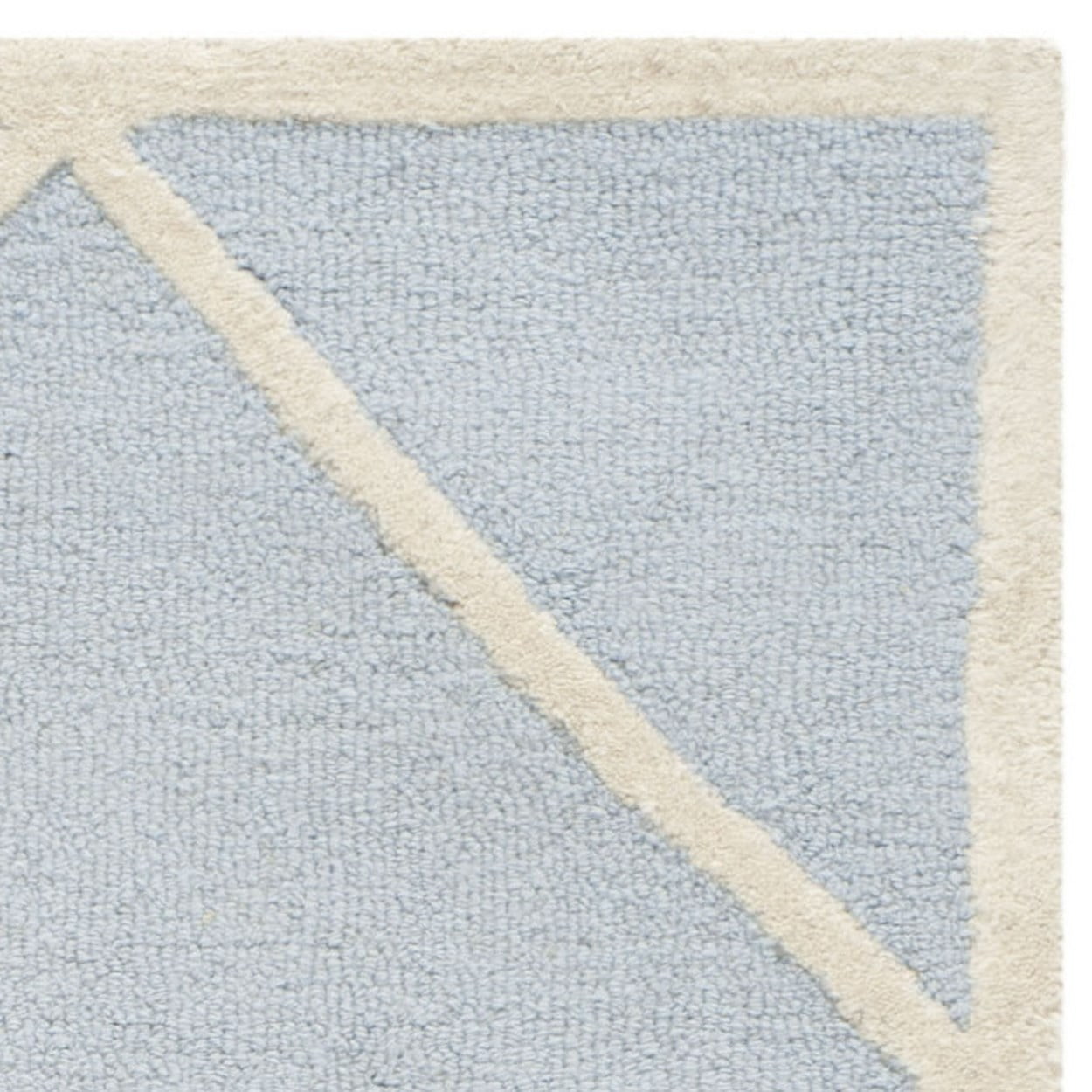 SAFAVIEH Cambridge Kennedy Geometric Diamonds Wool Area Rug, Light Blue/Ivory, 2' x 3'