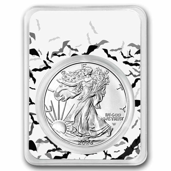 2026 1 oz American Silver Eagle (w/Black Bats Card, In TEP)