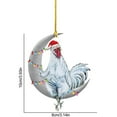 thumbnail image 2 of Colgante navideño de pollo con sombrero, bufanda, adorno colgante para árbol de Navidad, decoración para fiestas navideñas, 2 of 7