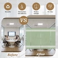 thumbnail image 5 of Sage Green Window Privacy Film, Farmhouse Sage Green White Striped Static Cling UV Sun Blocking Heat Control Window Tint Day and Night, Non-Adhesive One Way Windows Privacy Cover 17.7''x78.7'', 5 of 7