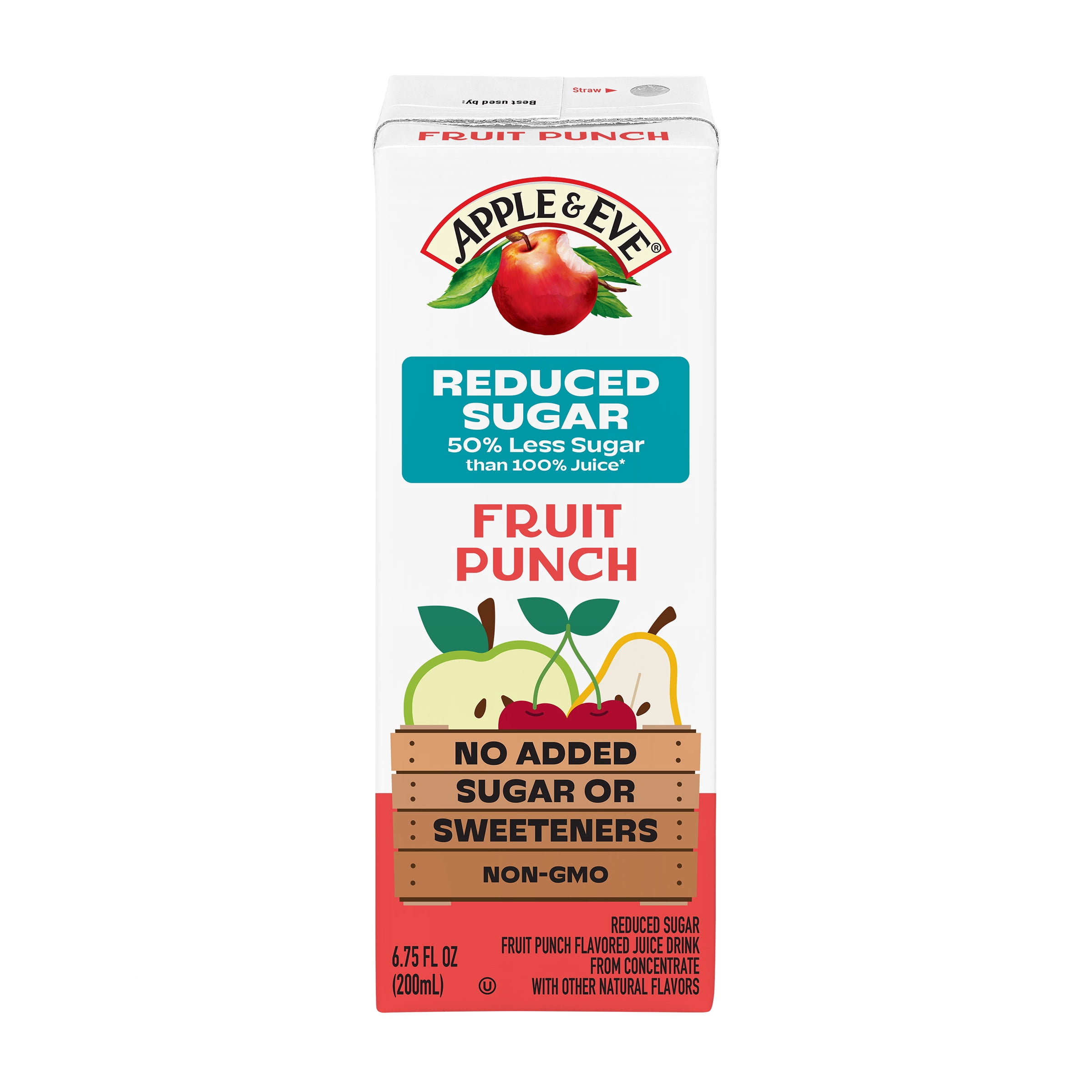 (5 pack) Apple & Eve Reduced Sugar Fruit Punch Juice Drink, 6.75 fl oz, 8 Count