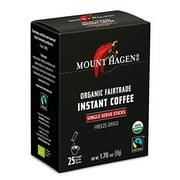 Mount Hagen Organic Instant Regular Coffee, 25 Count Single Serve packet Net wt 1.76 oz (50g)