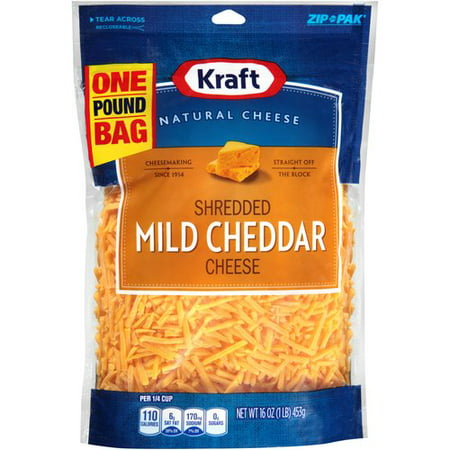 Kraft Shredded Mild Cheddar Cheese, 16 oz - Walmart.com