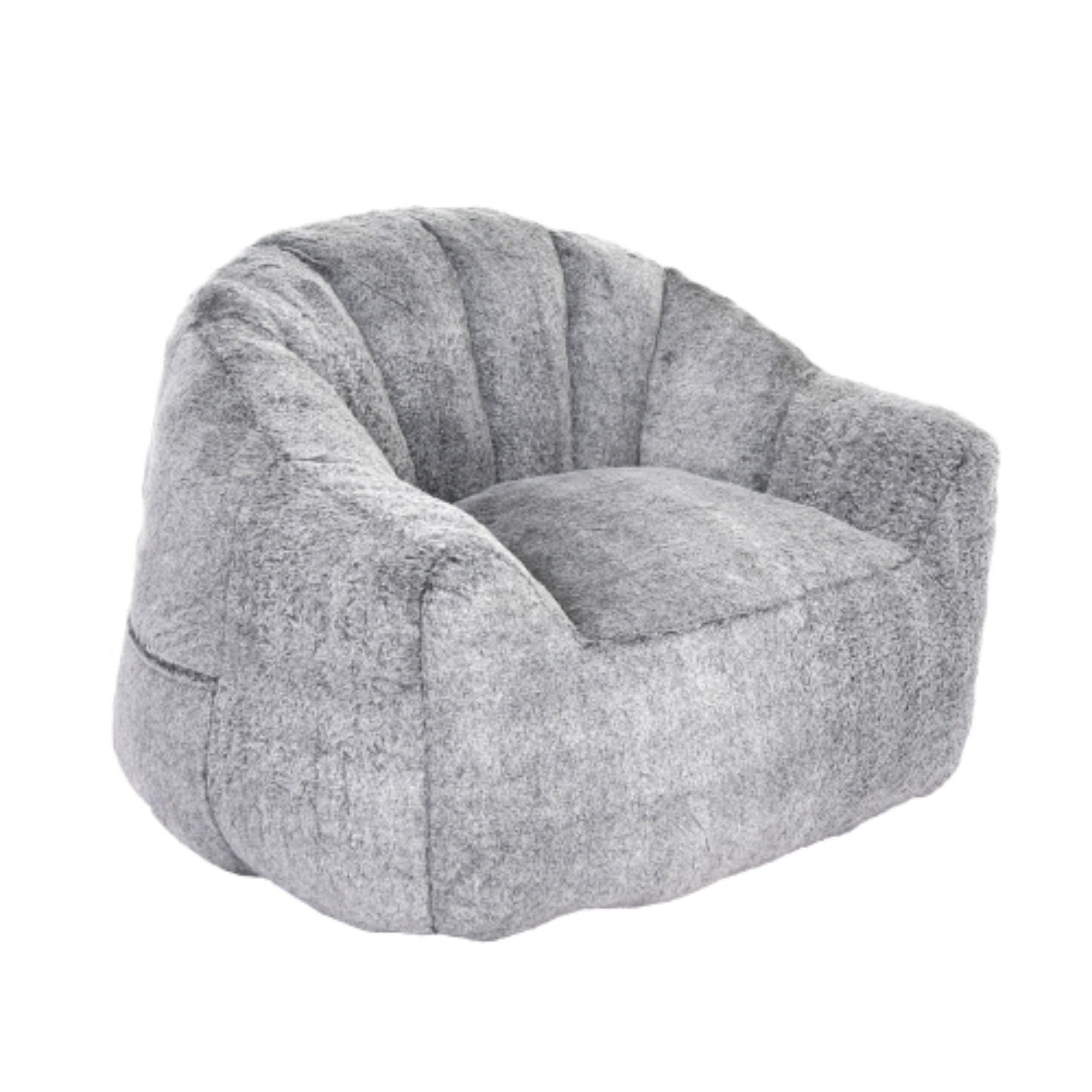 Bean Bag Chair for Adults, Memory Foam Bean Bag Sofa with Armrests, Comfy Lazy Floor Chair for Living Room Bedroom Reading, Dark Gray