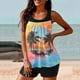 thumbnail image 5 of Trajes de baño tankini para mujer Trajes de baño de dos piezas con espalda de tiras y estampado conservador para mujer Traje de baño de dos piezas para mujer, 5 of 5