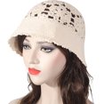 thumbnail image 3 of Women Cotton Bucket Hat Handmade Crochet Knit Floral Summer Bucket Hats, 3 of 6
