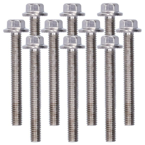HLONK Stainless Steel Flanged Hex Head Bolts M5 Size 10Pcs 304 Screws Assorted Lengths 10/12/16/20/25/30/35/40mm High-Quality Screws for DIY Projects and Industrial Applications