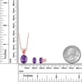 thumbnail image 2 of 18K Rose Gold Plated Silver Purple Amethyst and Pink Sapphire Pendant and Earrings Jewelry Set for Women (5.55 Cttw, Gemstone Birthstone, Oval 11X9MM and 8X6MM with 18 inch Silver Chain), 2 of 3