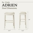 thumbnail image 5 of Open Box Maven Lane Adrien Saddle Bar Stool 31"H, Brushed White Oak (4 Pack), 5 of 6