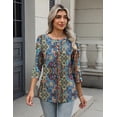 thumbnail image 6 of Zeagoo Womens Spring Tops 3/4 Sleeve Crew Neck T-Shirts Summer Business Dressy Work Blouses Vacation Tops, 6 of 6