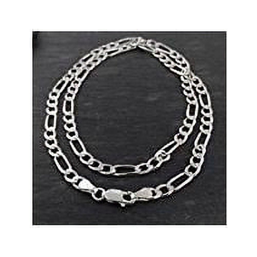 925 Sterling Silver 21 Inch Men's Figaro Chain Necklace 23.3 Grams (NEC5185)