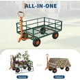 thumbnail image 4 of EastVita Heavy Duty 1200 Lbs Capacity Steel Garden Cart 3-in-1 Utility Metal Wagon with Removable Mesh Sides to Convert Into Flatbed, 4 of 6