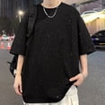 thumbnail image 7 of Wiywef Men's Shiny Shirts Short Sleeve T-shirt Sparkly Disco Rave Hot Tops Nightclub Glitter T-Shirt Summer Solid Color Casual Tops, 7 of 7