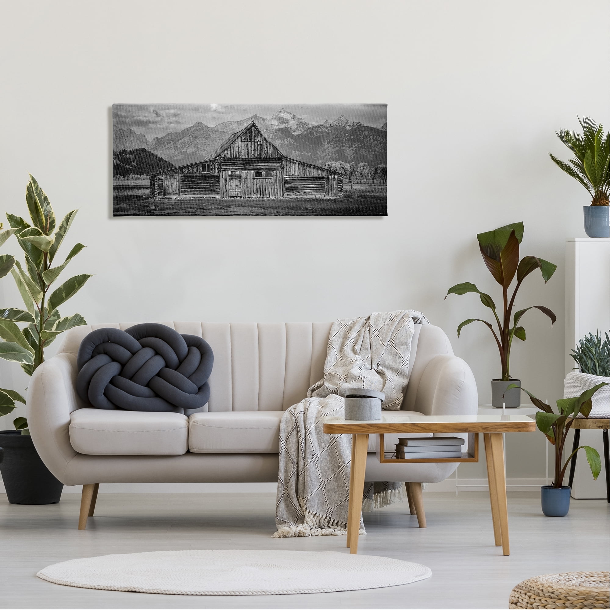 Stupell Industries Rural Mountain Cabin Landscape Photography Gallery Wrapped Canvas Art Print Wall Art, 48 x 20