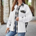 thumbnail image 2 of HAPIMO Discount Denim Jacket for Women Girls Fall Fashion Tops Long Sleeve Womens Button Down Pocket Lapel Outwear Casual Comfy Solid Shacket Jacket White XXL, 2 of 4