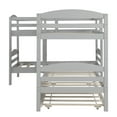 thumbnail image 4 of Hommoo Twin L-Shaped Bunk Bed with Trundle, Loft Bed for Kids, Gray, 4 of 7