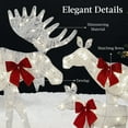 thumbnail image 5 of Best Choice Products 4ft 3-Piece Lighted 2D Christmas Moose Set Outdoor Decor w/ 195 LED Lights, Stakes - White, 5 of 9
