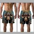 thumbnail image 3 of luoweisi Men's Beach Shorts Quick Dry Swim Trunks with Mesh Lining Monkey 2XL, 3 of 5