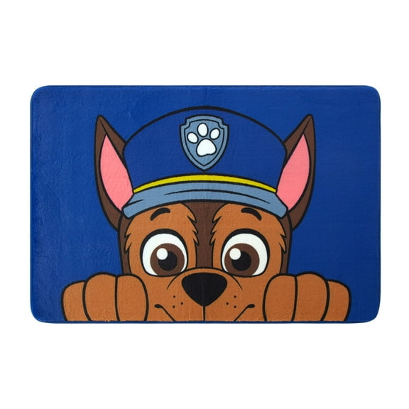 PAW Patrol Chase Faux Fur Rug for Kids' Bedroom or Playroom, 30" x 46"