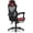 Red, variant on Gamer Gear Gaming Office Chair with Extendable Leg Rest, Black Fabric Upholstery