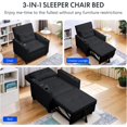 thumbnail image 4 of FLEXISPOT Convertible Sleeper Chair Bed, Pullout Small Sleeping Chair w/Adjustable Backrest, Pillow, Side Pockets, USB, Cup Holders, Pull Out Sofa Bed for Living Room, 4 of 6