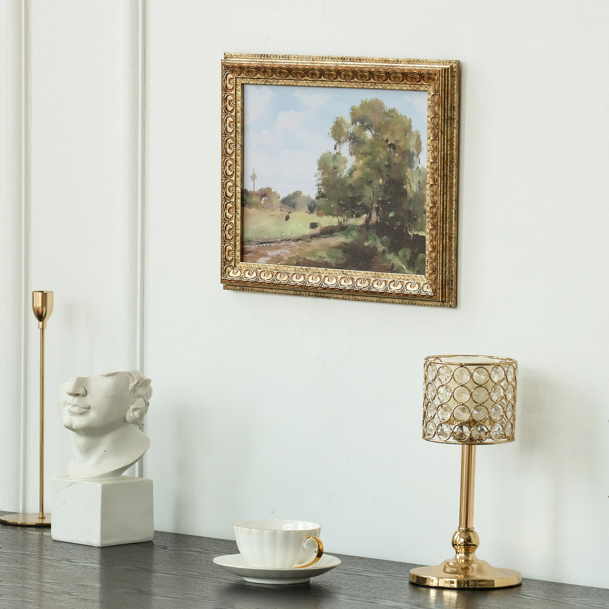 Home Decor Collection Sterling & Noble Home Modern Tree Landscape 11"x14" Canvas Print with Gold Frame