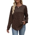 thumbnail image 3 of WIHOLL Sweatshirt for Women Crewneck Long Sleeve Shirts Curved Hem Lightweight Sweaters Fall Clothes, 3 of 10