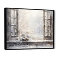 thumbnail image 2 of Designart "Winter Scenery by the Window with Snow II" Landscapes Framed Wall Art - Traditional Grey Japan Bedroom Framed Canvas Wall Art, 2 of 6