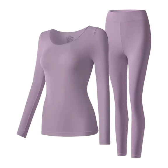 UJNDER Thermal Underwear Base Layer for Cold Weather Warm Full Wear Mens Thermals Top and Bottom Set Purple XL