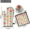 thumbnail image 6 of Pioneer Flower Floral Print Pattern Kitchen Oven Mitt and Pot Holder Sets 4 Pcs for Baking, Cooking and Grilling, Heat Resistant Up To 392 °F, 6 of 7