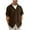 Brown, variant on Mens Button up Shirts Textured Knit Short Sleeve Eyelet Tops Dressy Casual Notch Collared Button-down Blouses (M, Blue 01)