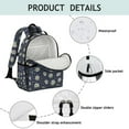 thumbnail image 4 of White Bloom Floral Backpack - Ergonomic Waterproof Travel Daypack with Chest Strap & Side Pockets, 4 of 5