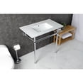 thumbnail image 3 of Kingston Brass KVBH37227C Templeton 37" Ceramic Console Sink with Brass Legs (1-Hole), White/Polished Chrome, 3 of 8