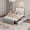 Light Gray + White, variant on Senfot TWIN Velvet Upholstered LED Bed Frame with Storage Drawers and Adjustable Headboard, Princess Platform Bed with Heavy Duty Metal Support, No Box Spring Needed