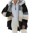 thumbnail image 1 of Abrigo de felpa suelto Moda Casual Chaqueta con capucha Suave cálido Otoño Invierno para mujer MABOTO Negro/5XL, 1 of 5