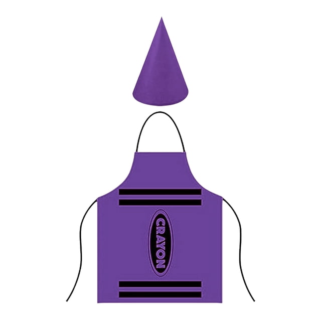 Wax Crayon For Carnival & Theme Party Colourful Fancy Dress Set For Adults With Apron And Hat Fun Available In 8 Colours