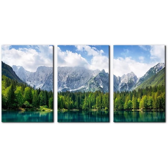 Yosemite National Park Canvas Wall Art Decor Landscape Wall Art Clear Water Lake Mountain Pictures Painting Prints on Canvas Modern Decoration（Only canvas）