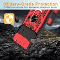 thumbnail image 5 of Dteck for Google Pixel 8 Pro Bracket Shell Case, Shockproof Heavy Duty Kickstand Rotate Ring Stand Magnetic with Car Mount Holder Slide Lens Cover Rugged Case, red, 5 of 7
