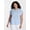 Polished Blue Stripe, variant on Terra & Sky Women's Plus Linen Camp Shirt, Sizes 0X-5X