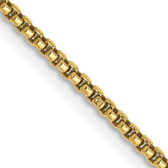 14K Yellow Gold 1.5mm Semi-Solid Round Box Chain (16 X 1.5) Made In South Africa bc140-16