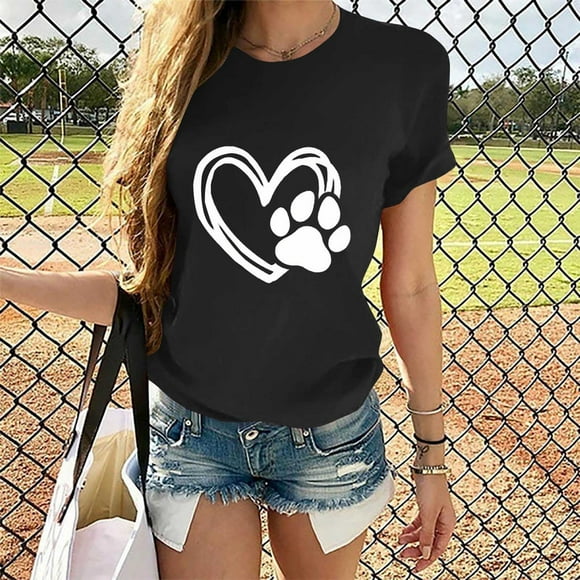 Pisexur Valentines Day T-shirt Top Fashion Woman Causal Round Neck Printing Blouse Short Sleeve T-Shirt Summer Tops