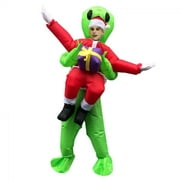 Inflatable Alien Hug From Back Costume for Christmas Party Adult Green Cosplay