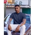 thumbnail image 3 of COOFANDY Mock Turtleneck for Men Short Sleeve Casual Stylish High Neck Fall Tops Stretch Sweater, 3 of 6