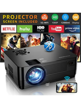 ROCONIA 5G WiFi Bluetooth Native 1080P Projector, 12000LM Full HD Movie Projector, LCD Technology 300